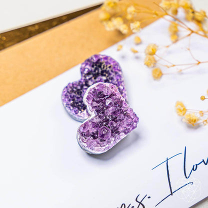 Uruguayan Amethyst Love Heart Cluster - AAA Premium Quality - A-1 Thread Vault