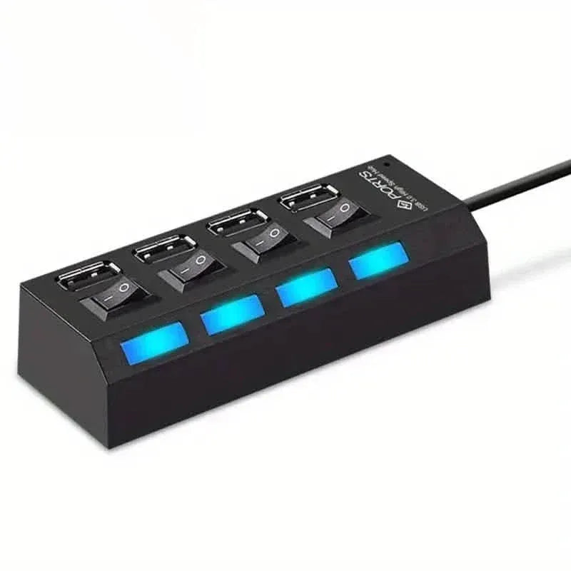USB 2.0 Adapter Hub Power On/ Off Switch For PC Laptop Computer - A-1 Thread Vault