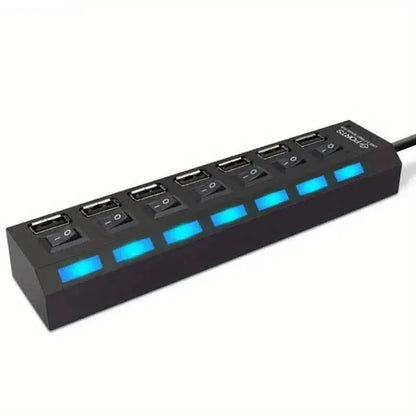 USB 2.0 Adapter Hub Power On/ Off Switch For PC Laptop Computer - A-1 Thread Vault