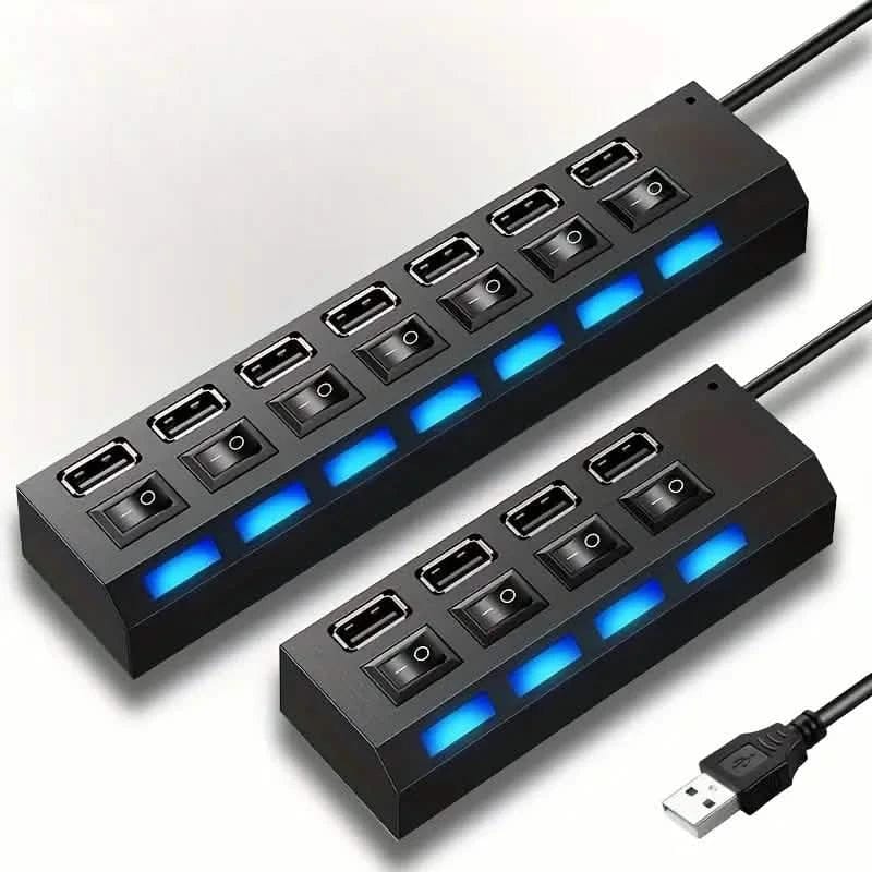 USB 2.0 Adapter Hub Power On/ Off Switch For PC Laptop Computer - A-1 Thread Vault