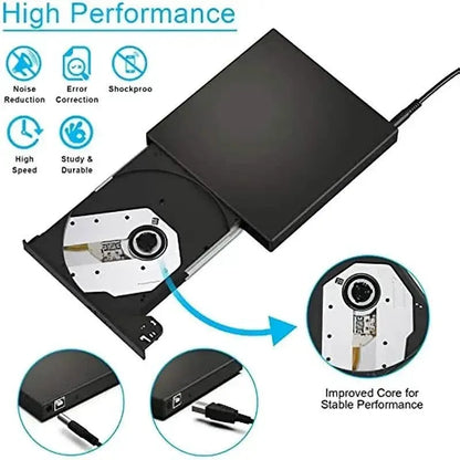 USB 2.0 Slim Protable External CD-RW Drive DVD-RW Burner Writer Player - A-1 Thread Vault
