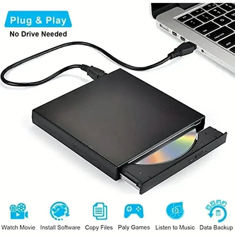 USB 2.0 Slim Protable External CD-RW Drive DVD-RW Burner Writer Player - A-1 Thread Vault