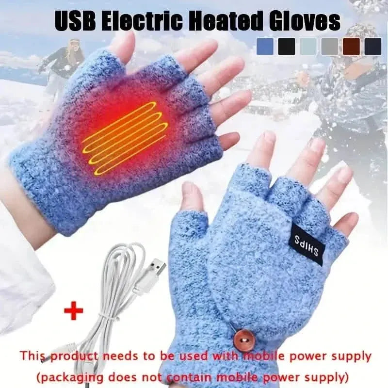 USB Electric Heating Adjustable Temperature Gloves - A-1 Thread Vault