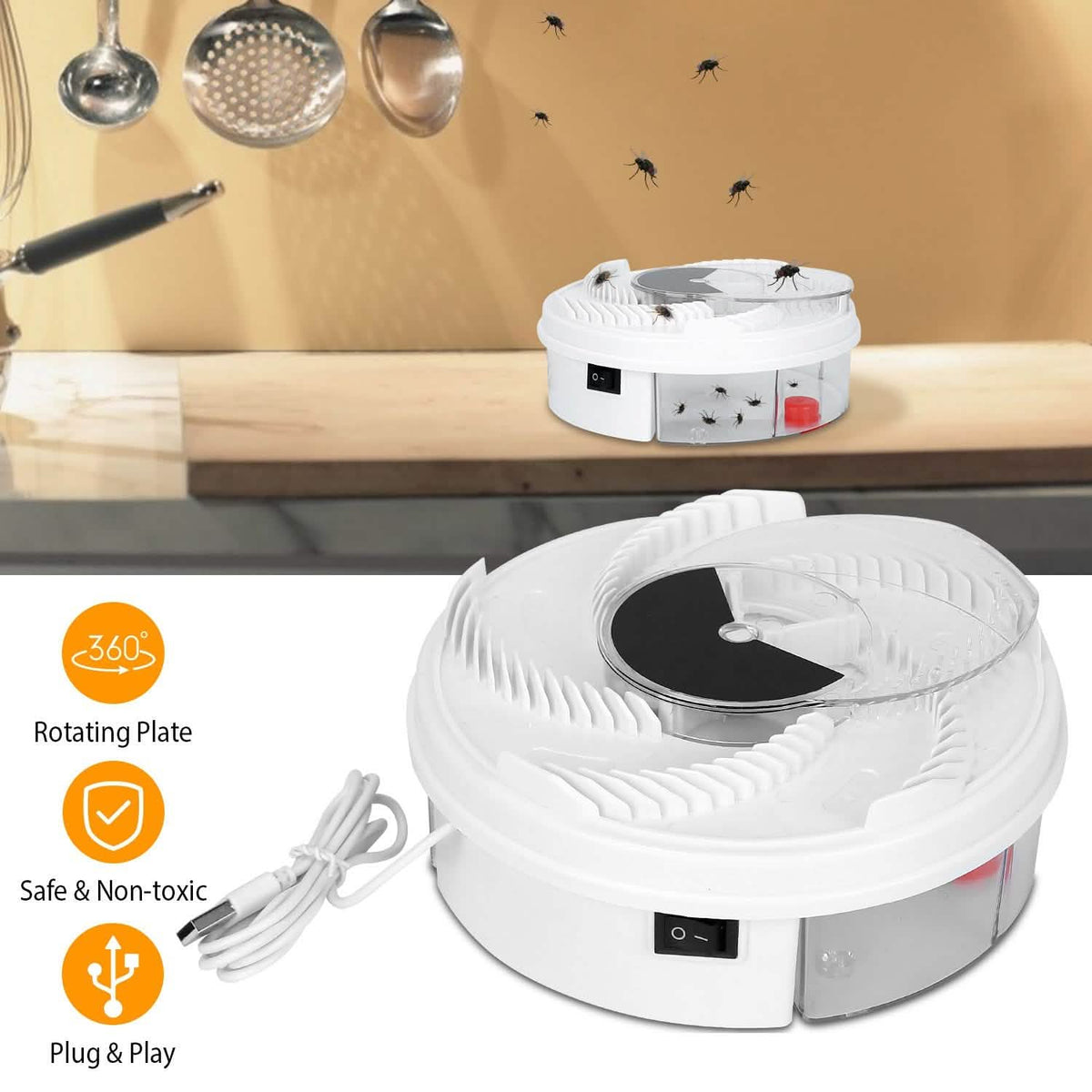 USB powered Electric Fly Trap Automatic Flycatcher - A-1 Thread Vault