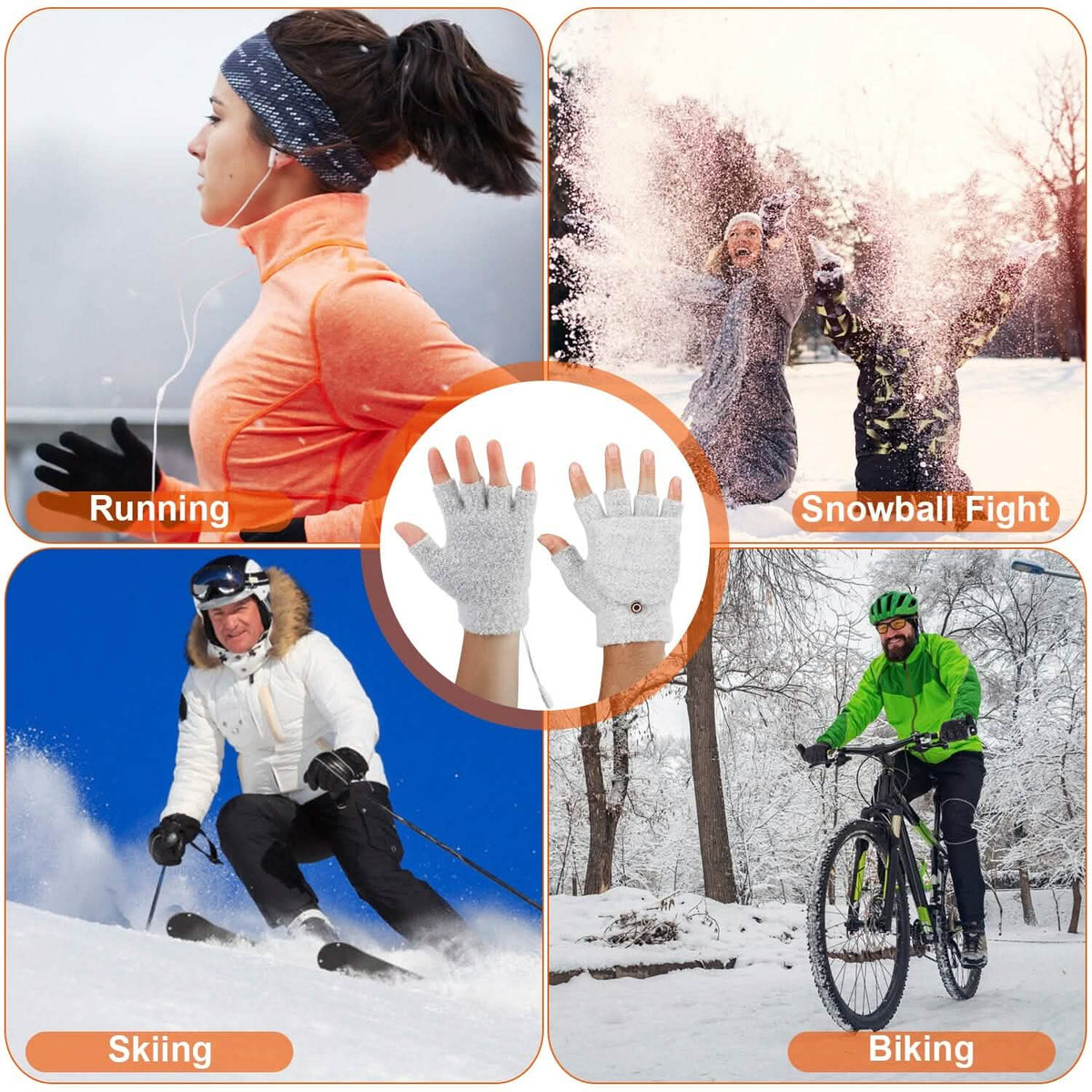 USB Wool Heated Gloves Mitten - A-1 Thread Vault