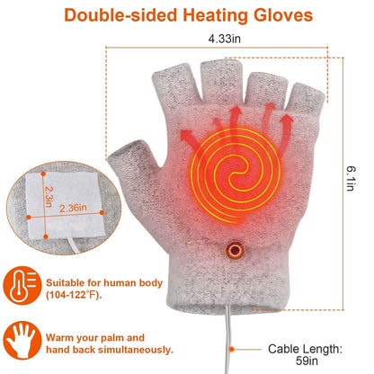 USB Wool Heated Gloves Mitten - A-1 Thread Vault