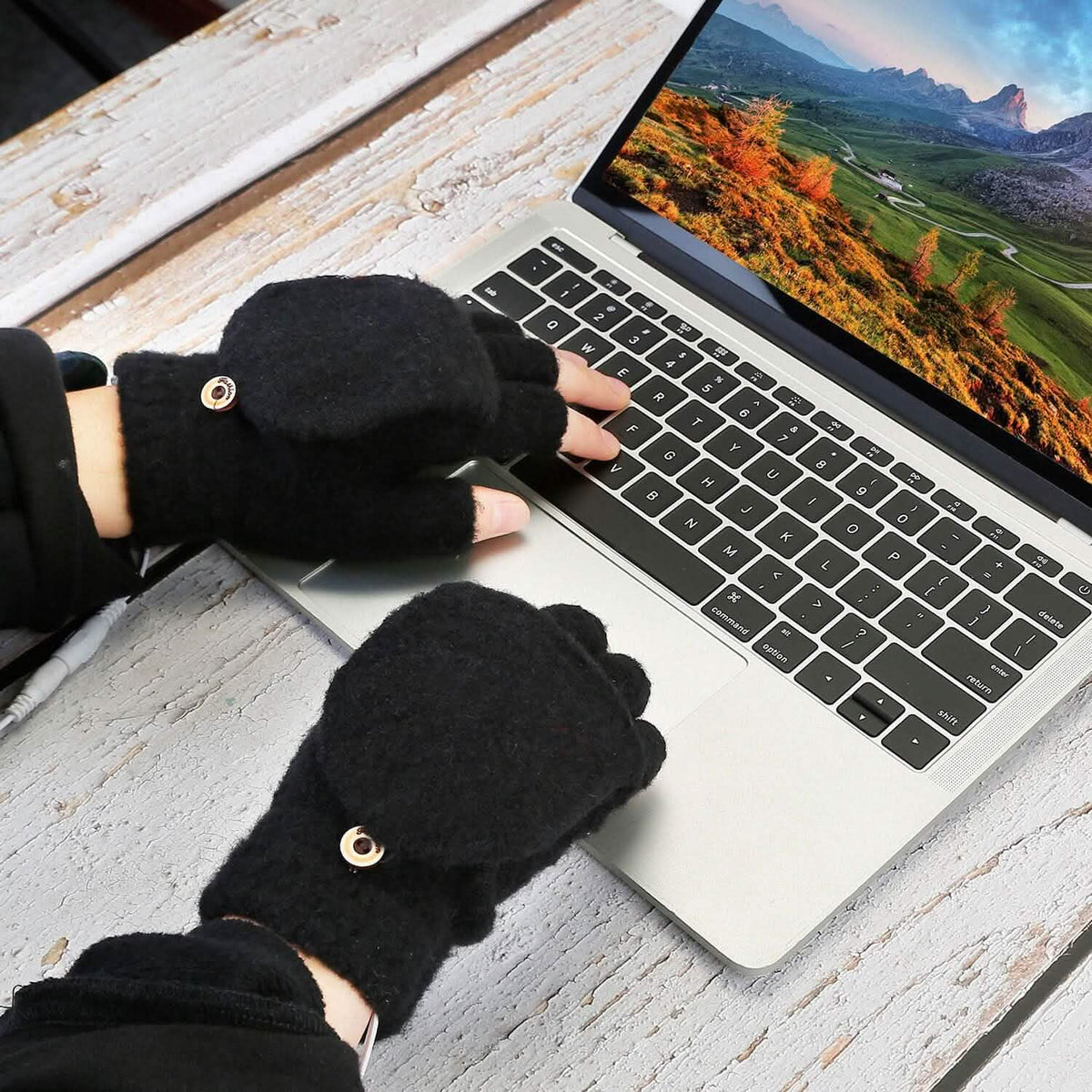USB Wool Heated Gloves Mitten - A-1 Thread Vault