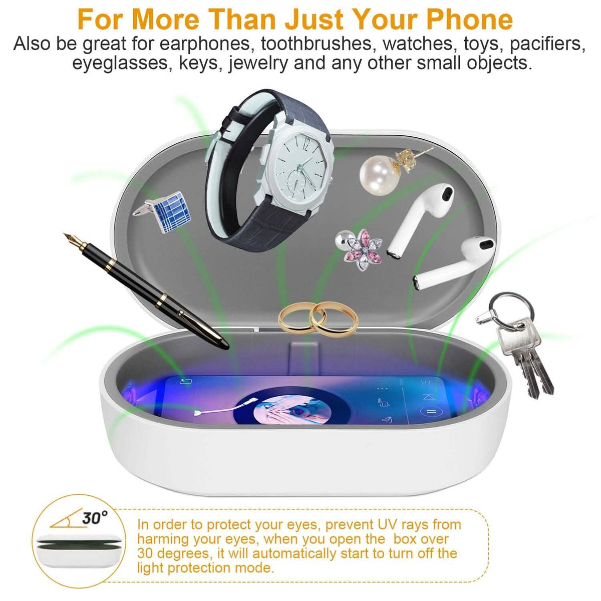 UV Light Sanitizer Box Portable 10w Phone Wireless Charging Disinfection Lamp - A-1 Thread Vault