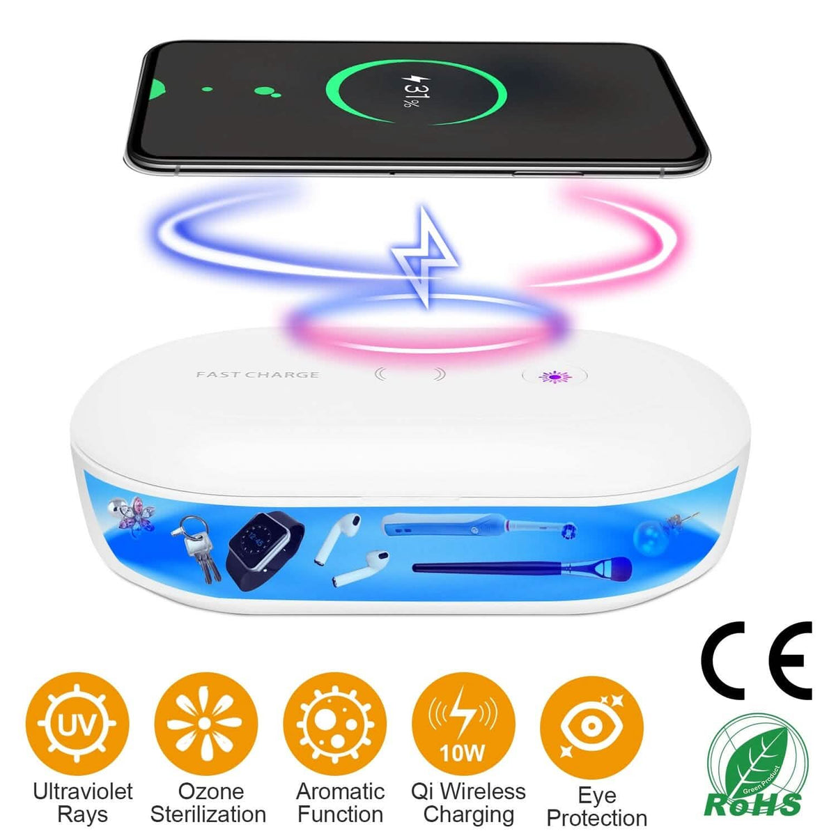 UV Light Sanitizer Box Portable 10w Phone Wireless Charging Disinfection Lamp - A-1 Thread Vault