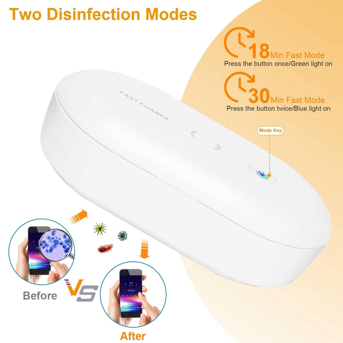 UV Light Sanitizer Box Portable 10w Phone Wireless Charging Disinfection Lamp - A-1 Thread Vault