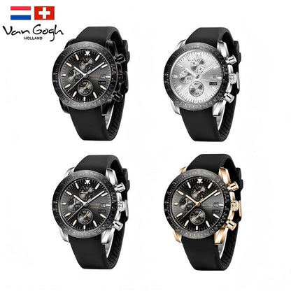 Van Gogh Starry Fantasy Series Men's Rubber Strap Watch - A-1 Thread Vault