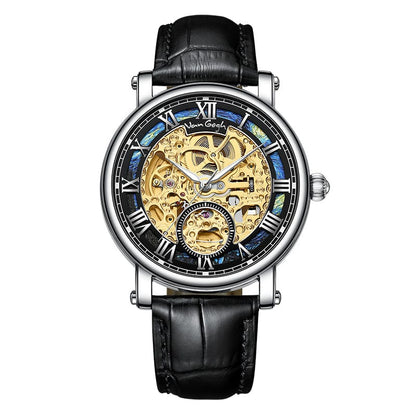 VAN GOGH Starry Night Series Blue Dial Skeleton Mechanical Movement Watch Daily Waterproof Starry Night - A-1 Thread Vault