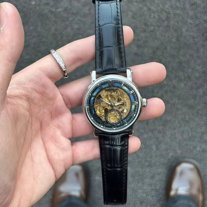VAN GOGH Starry Night Series Blue Dial Skeleton Mechanical Movement Watch Daily Waterproof Starry Night - A-1 Thread Vault