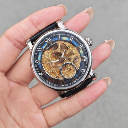 VAN GOGH Starry Night Series Blue Dial Skeleton Mechanical Movement Watch Daily Waterproof Starry Night - A-1 Thread Vault