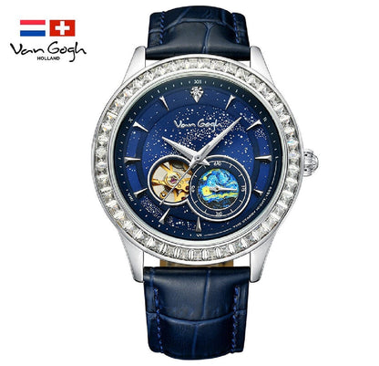 VanGogh Men's Geneva Series Art Automatic Mechanical Watch - A-1 Thread Vault