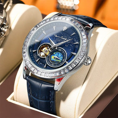 VanGogh Men's Geneva Series Art Automatic Mechanical Watch - A-1 Thread Vault