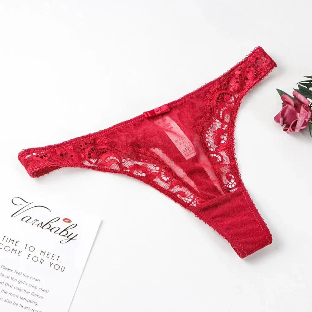 Varsbaby Lace Bra Sets for Women Non-padded Bra Panty Garter Stockings Summer Underwear Lingerie Sexy - A-1 Thread Vault