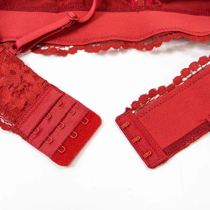 Varsbaby Lace Bra Sets for Women Non-padded Bra Panty Garter Stockings Summer Underwear Lingerie Sexy - A-1 Thread Vault