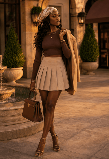 Varsity Muse High-Waist Pleated Mini Skirt - A-1 Thread Vault