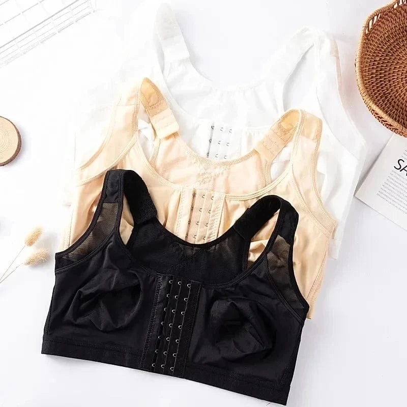 Vest Bras S-5XL Front Closure Posture Corrector Lift Up Bra Women Push Up Cross Back Underwear Shockproof Sports Support Fitness - A-1 Thread Vault