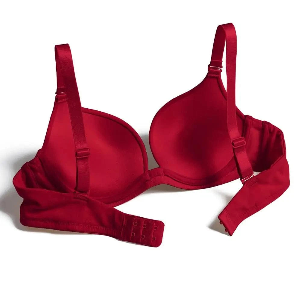 Vgplay Sexy Bra New Red Push Up Lingerie Convertible Straps Solid Plunge Underwear Transparent Straps Brassiere - A-1 Thread Vault