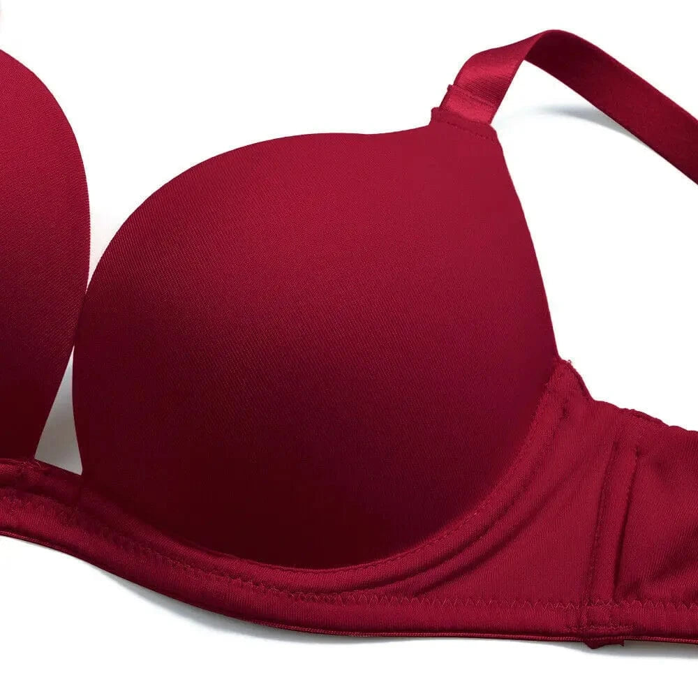 Vgplay Sexy Bra New Red Push Up Lingerie Convertible Straps Solid Plunge Underwear Transparent Straps Brassiere - A-1 Thread Vault