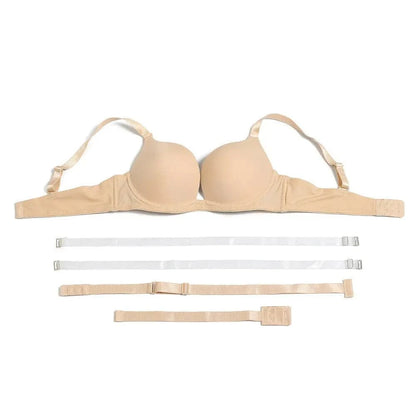 Vgplay Sexy Bra New Red Push Up Lingerie Convertible Straps Solid Plunge Underwear Transparent Straps Brassiere - A-1 Thread Vault