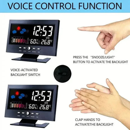 Vibrant Digital Weather Alarm Clock with Voice Control - A-1 Thread Vault