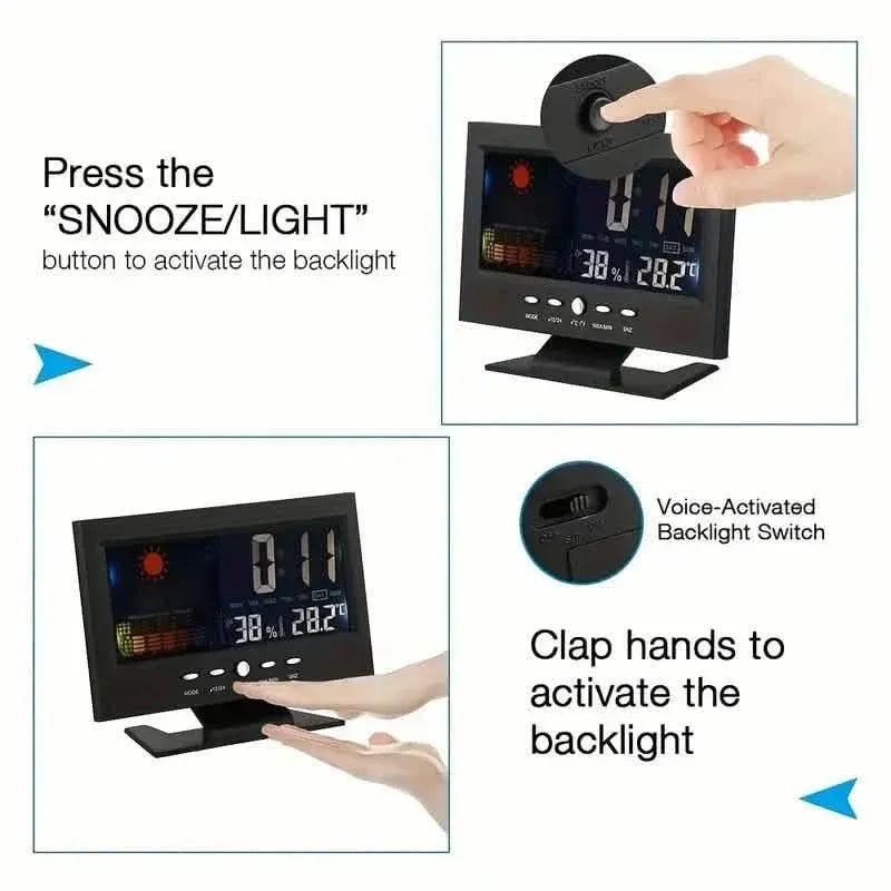 Vibrant Digital Weather Alarm Clock with Voice Control - A-1 Thread Vault