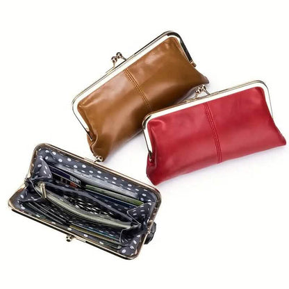 Vintage Chic Leather Clutch Lady Purse - A-1 Thread Vault