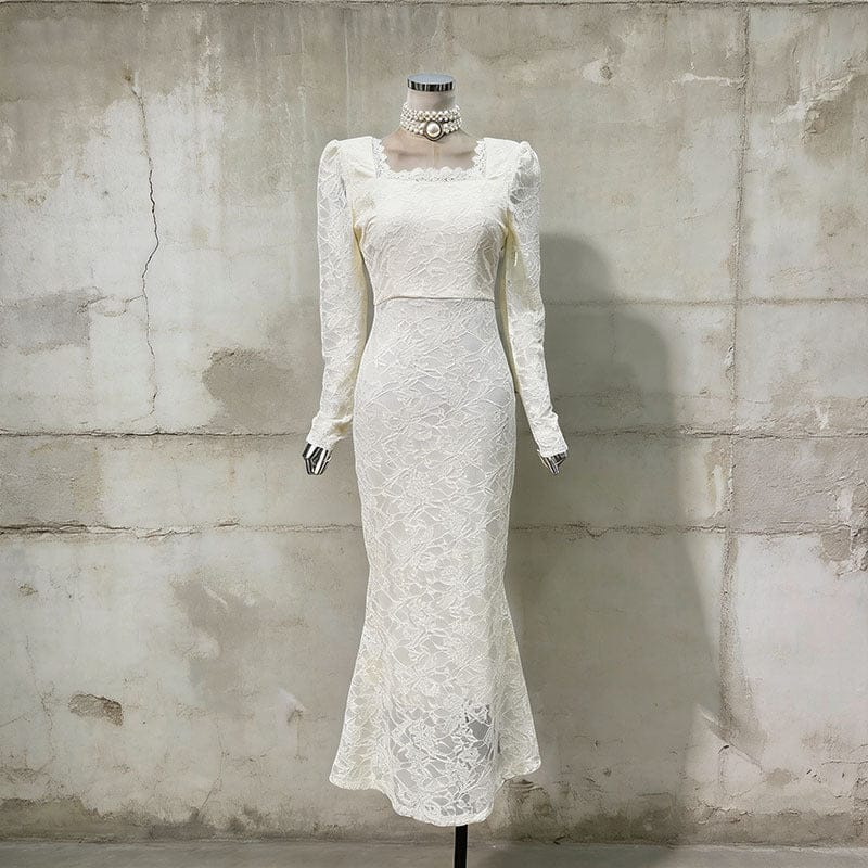 Vintage Lace Fishtail Dress (MS394) - A-1 Thread Vault