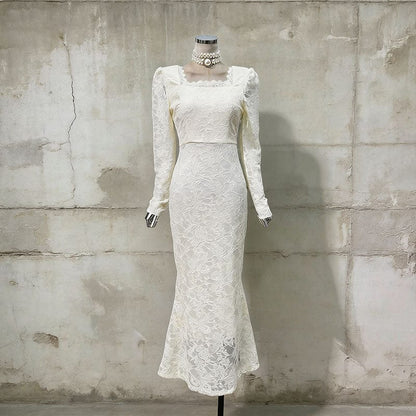 Vintage Lace Fishtail Dress (MS394) - A-1 Thread Vault