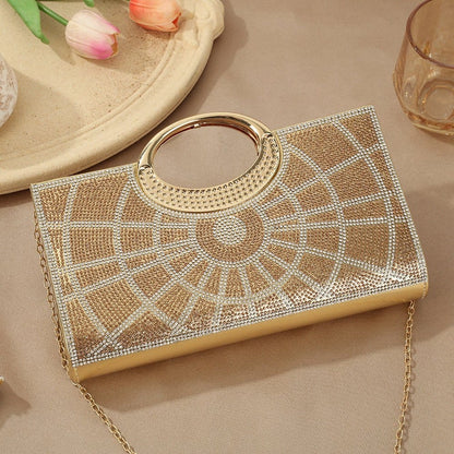 Vintage Large Circular Handle Rhinestone Sparkly Clutch Bag(MAC430) - A-1 Thread Vault