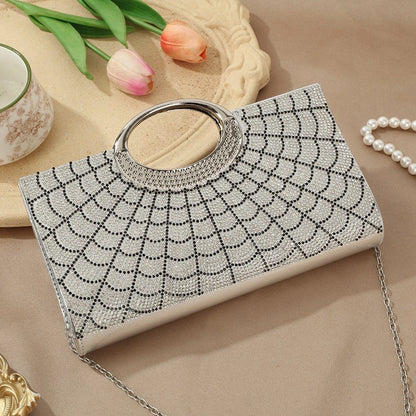 Vintage Large Circular Handle Rhinestone Sparkly Clutch Bag(MAC430) - A-1 Thread Vault