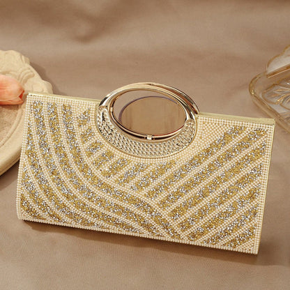 Vintage Large Circular Handle Rhinestone Sparkly Clutch Bag(MAC430) - A-1 Thread Vault