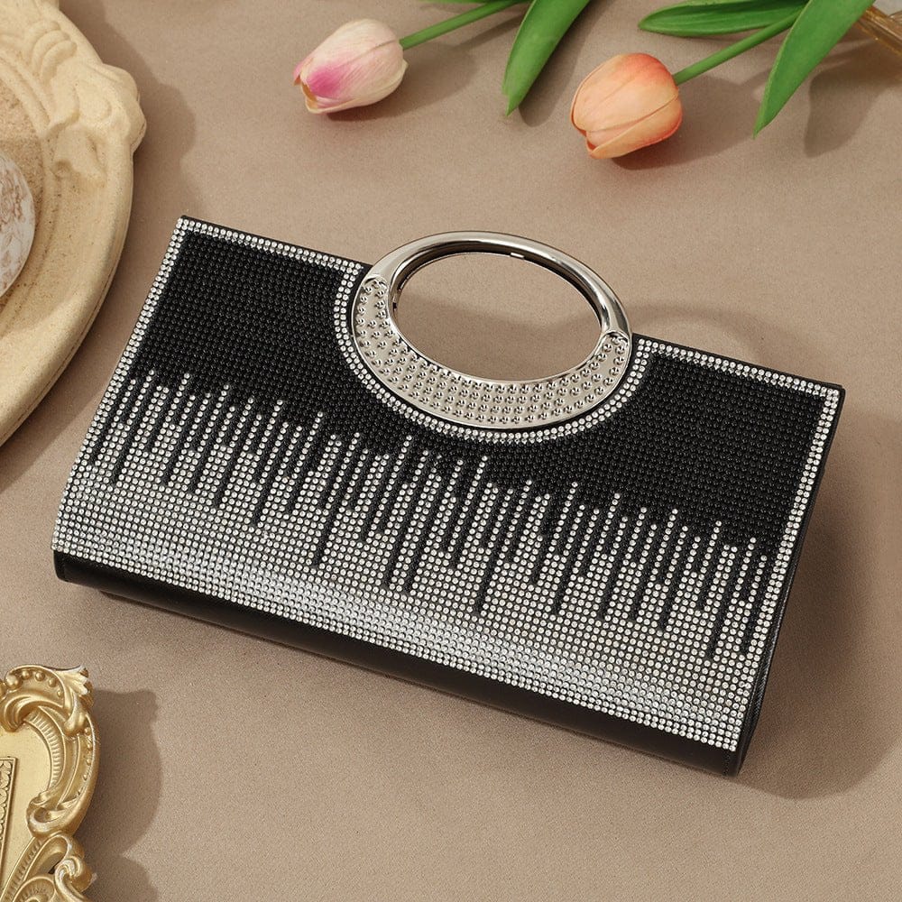 Vintage Large Circular Handle Rhinestone Sparkly Clutch Bag(MAC430) - A-1 Thread Vault