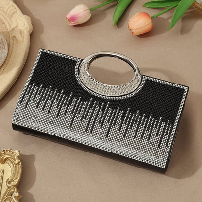 Vintage Large Circular Handle Rhinestone Sparkly Clutch Bag(MAC430) - A-1 Thread Vault