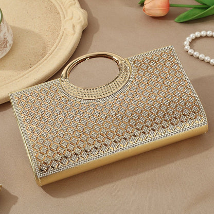 Vintage Large Circular Handle Rhinestone Sparkly Clutch Bag(MAC430) - A-1 Thread Vault