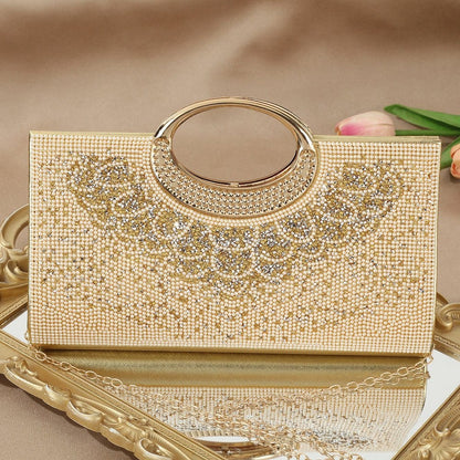 Vintage Large Circular Handle Rhinestone Sparkly Clutch Bag(MAC430) - A-1 Thread Vault