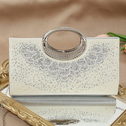 Vintage Large Circular Handle Rhinestone Sparkly Clutch Bag(MAC430) - A-1 Thread Vault