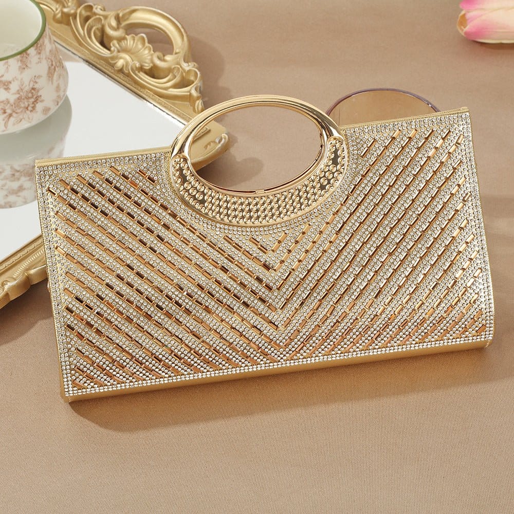 Vintage Large Circular Handle Rhinestone Sparkly Clutch Bag(MAC430) - A-1 Thread Vault