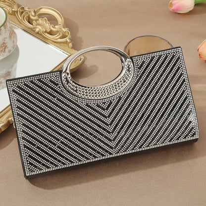 Vintage Large Circular Handle Rhinestone Sparkly Clutch Bag(MAC430) - A-1 Thread Vault