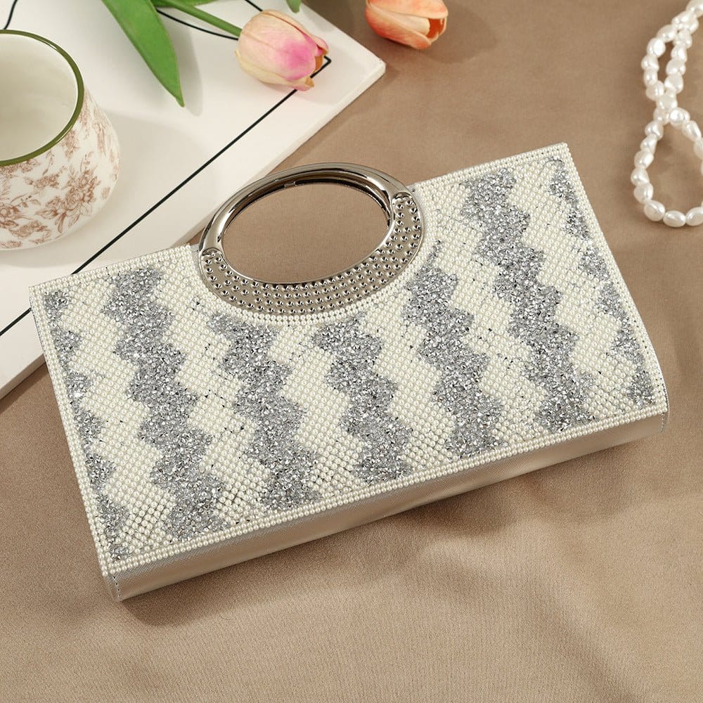 Vintage Large Circular Handle Rhinestone Sparkly Clutch Bag(MAC430) - A-1 Thread Vault