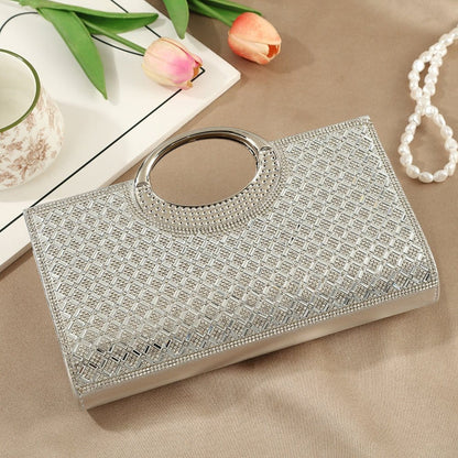 Vintage Large Circular Handle Rhinestone Sparkly Clutch Bag(MAC430) - A-1 Thread Vault