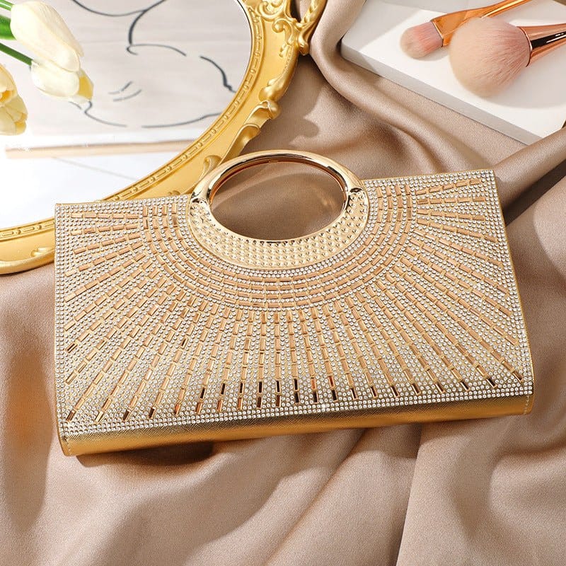 Vintage Large Circular Handle Rhinestone Sparkly Clutch Bag(MAC430) - A-1 Thread Vault