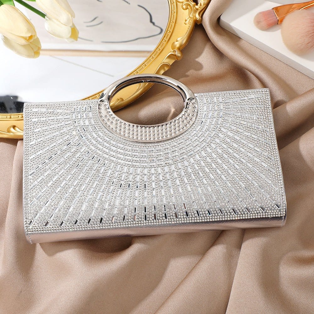 Vintage Large Circular Handle Rhinestone Sparkly Clutch Bag(MAC430) - A-1 Thread Vault