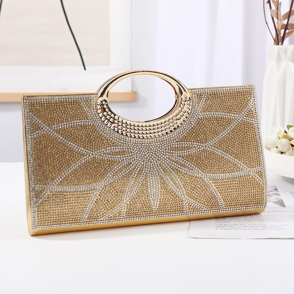 Vintage Large Circular Handle Rhinestone Sparkly Clutch Bag(MAC430) - A-1 Thread Vault