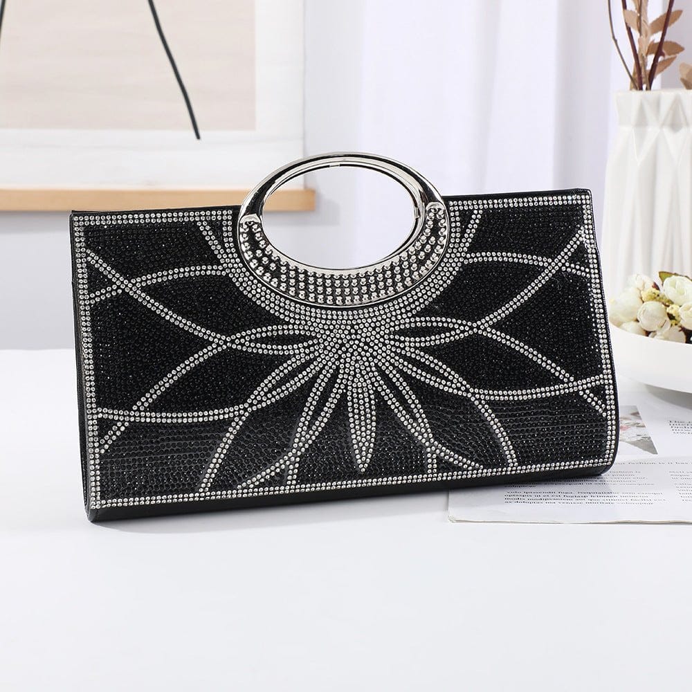 Vintage Large Circular Handle Rhinestone Sparkly Clutch Bag(MAC430) - A-1 Thread Vault