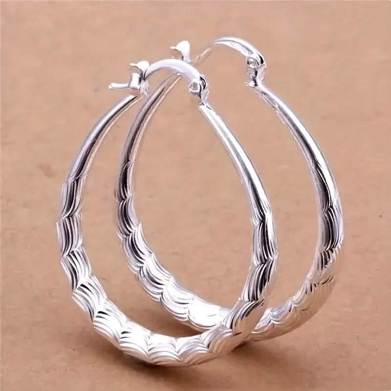 Vintage Pattern Large Hoop Earrings - A-1 Thread Vault