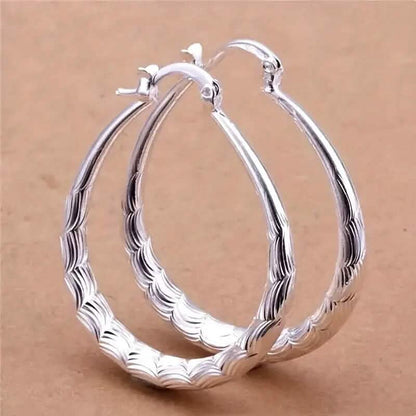 Vintage Pattern Large Hoop Earrings - A-1 Thread Vault